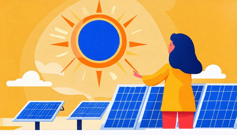 Diagram illustrating how solar panel efficiency impacts energy conversion