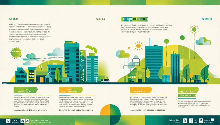 Comparison showing a reduced carbon footprint after adopting solar smart technology