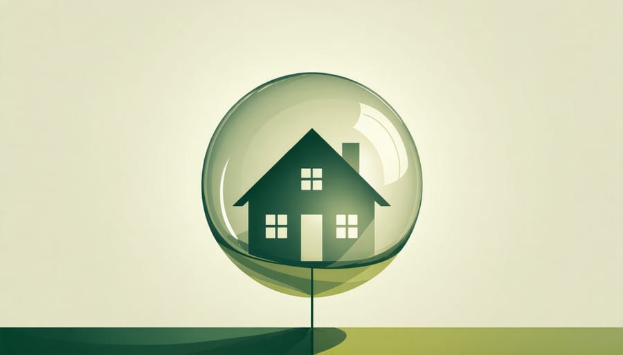 Illustration of a house protected by an energy shield, symbolizing energy independence