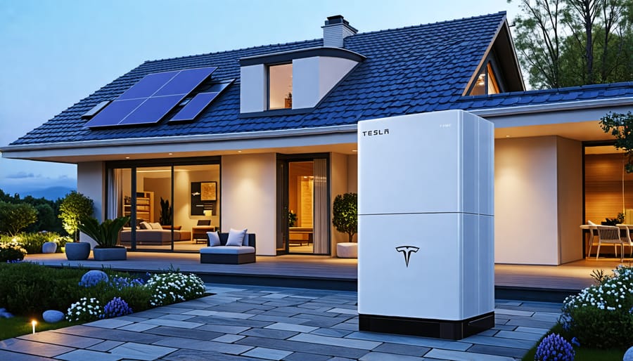 Home solar battery storage unit installed in a house