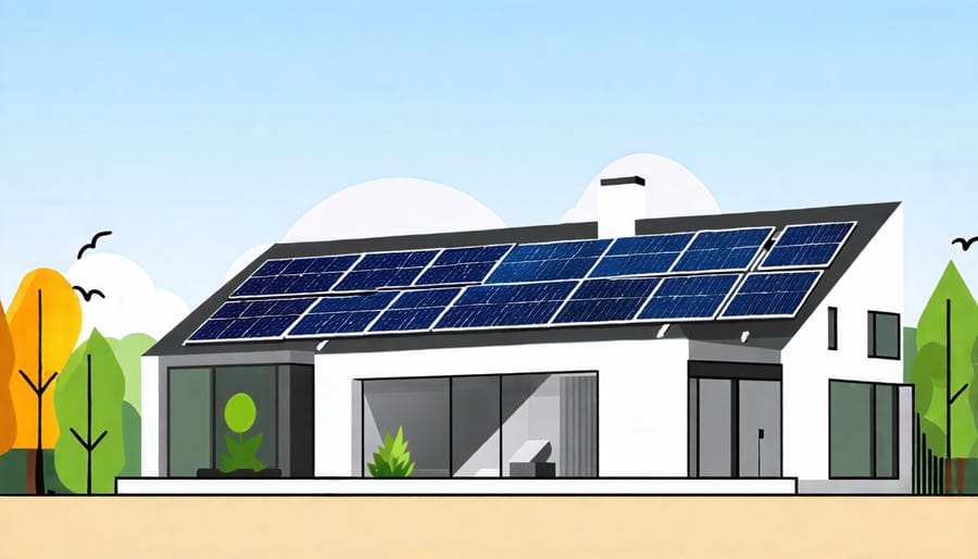 Illustration of ideal roof direction and tilt for maximum solar exposure