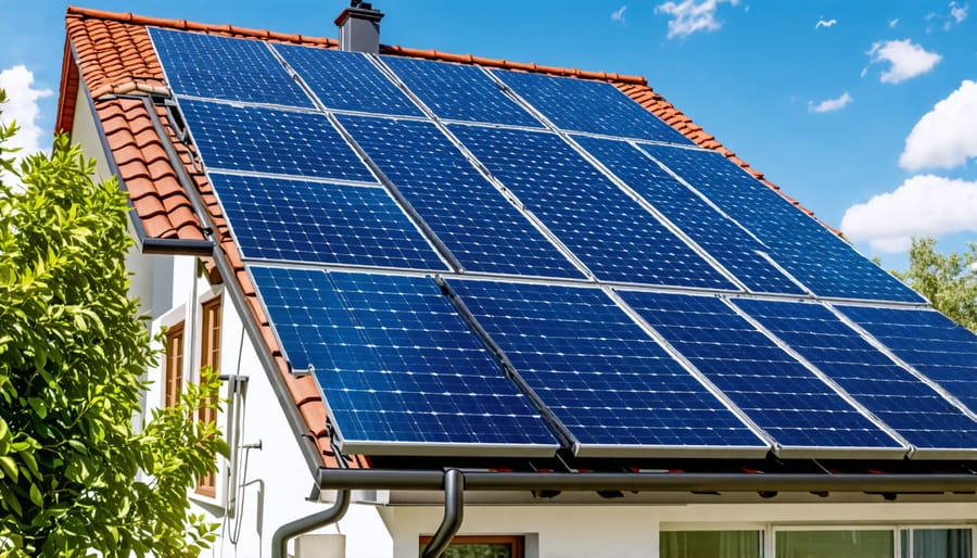 Solar panels and battery storage system installed at a home