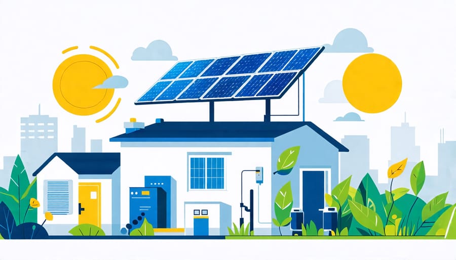 Infographic debunking common myths about solar batteries, such as cost and frequent replacement