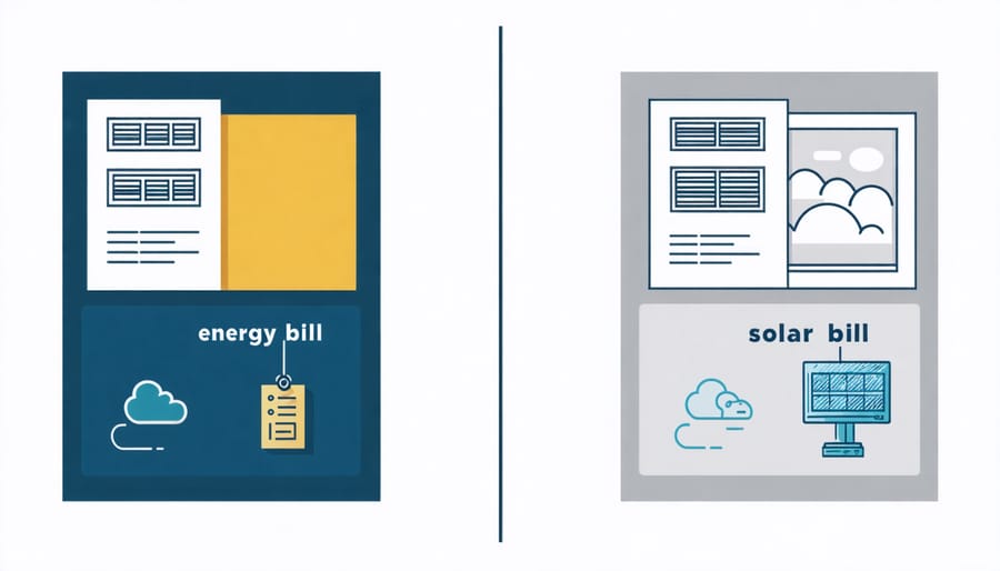 Bar graph showing reduced energy costs with a solar energy management system