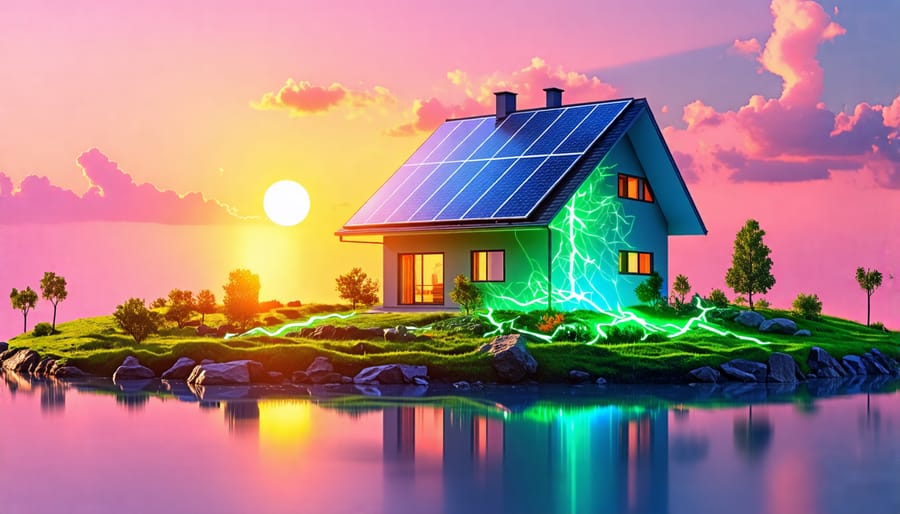 Visual depiction of solar energy's environmental benefits