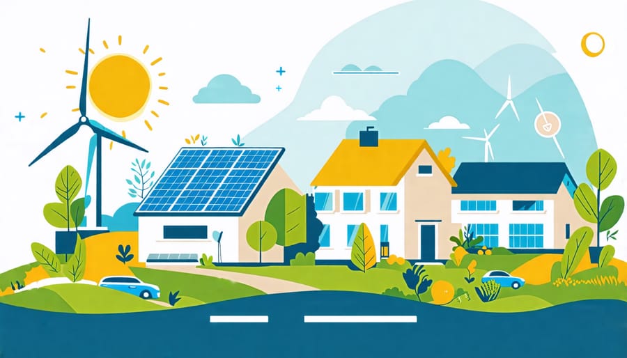 Infographic highlighting carbon footprint reduction with solar energy usage