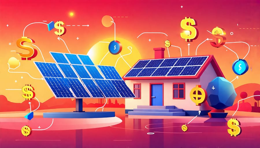 Conceptual illustration of combining solar grants with other incentives for maximum savings