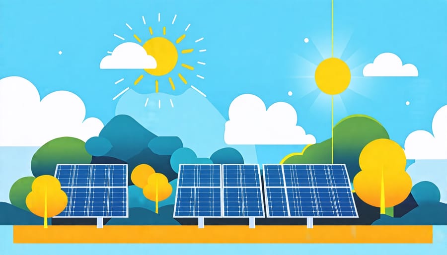 Illustration of the photovoltaic effect in solar panels