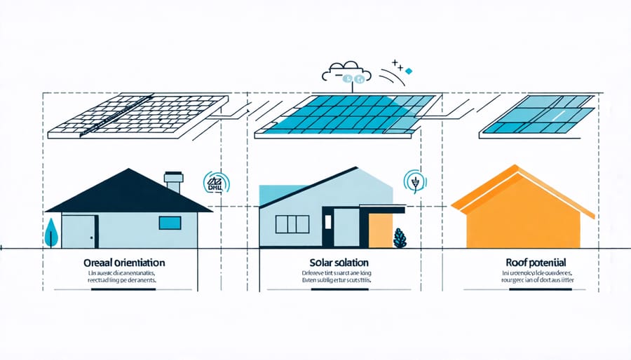 Illustration of key considerations when evaluating a home's solar suitability