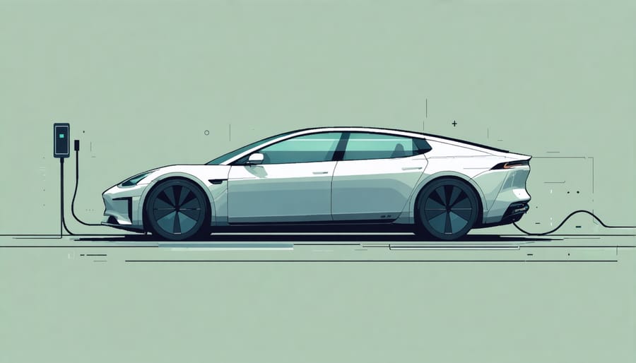 Conceptual image of a solid-state battery integrated into an electric car