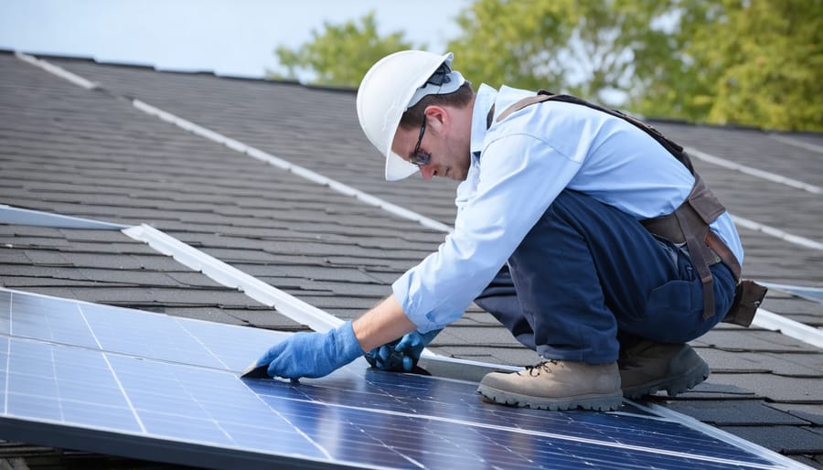 Solar panel installation by a qualified electrician adhering to NFPA standards