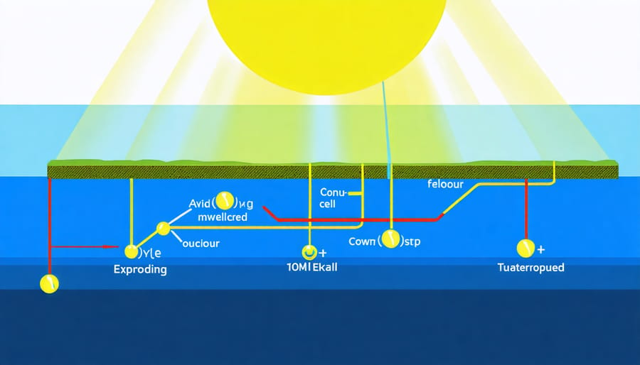 Illustration of the photovoltaic effect in a solar cell