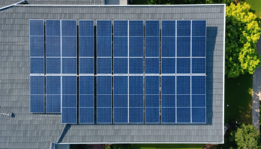 Solar panels installed on the roof of a residential home