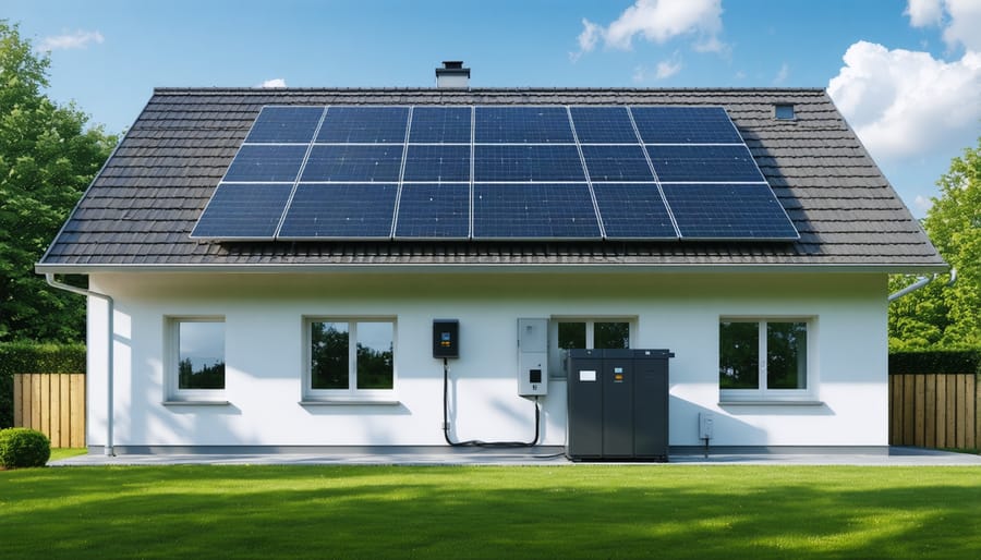 Solar battery storage system in a residential setting