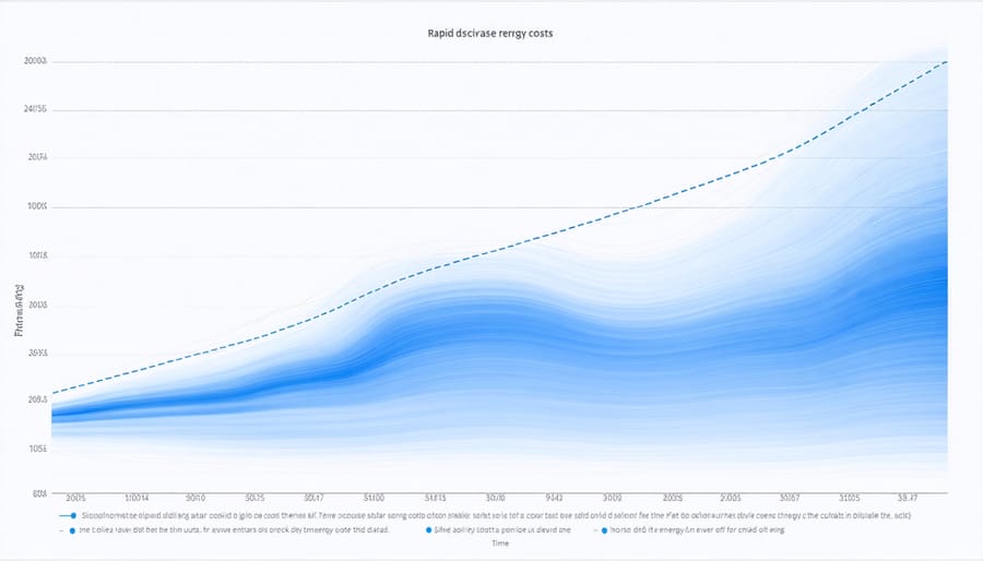 Graph illustrating the dramatic drop in solar prices in recent years