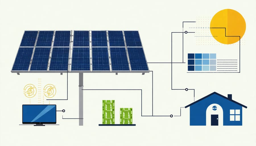 Visual representation of solar panel costs, incentives, and long-term savings