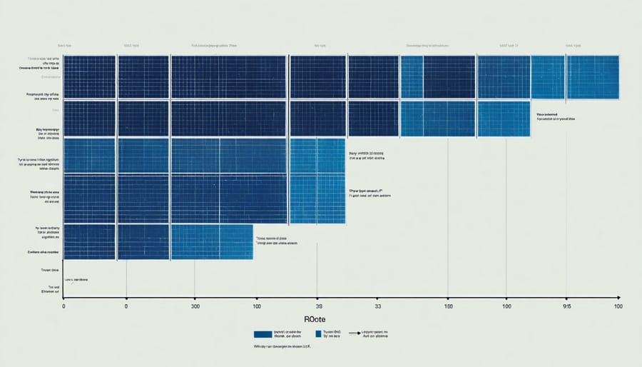 Graph illustrating the gradual efficiency decline of solar panels over time