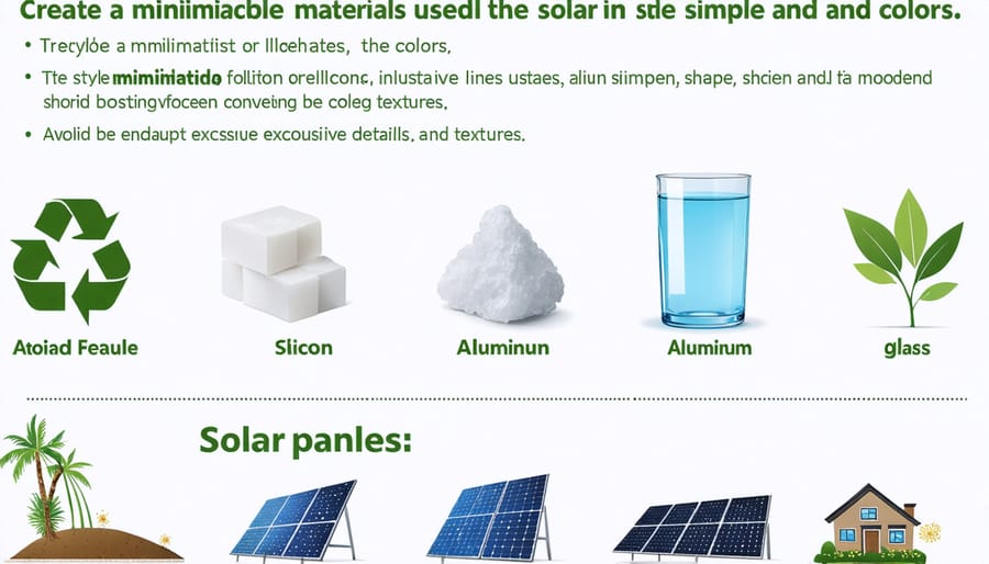 Infographic displaying the eco-friendly, recyclable components of solar panels.