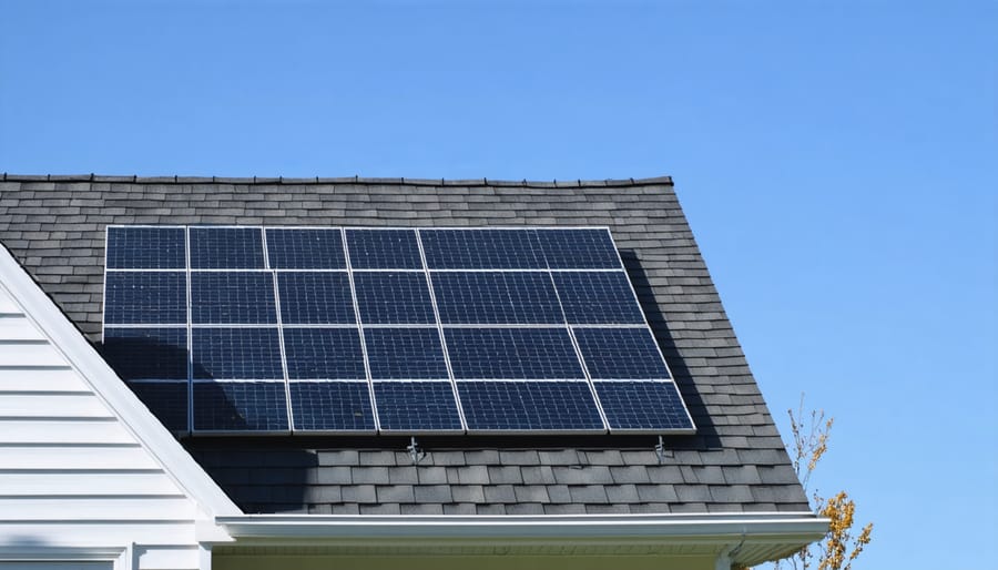 Solar shingles seamlessly integrated into a residential roof