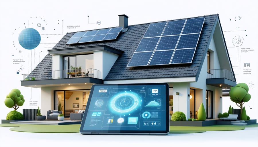 Solar-powered smart home controlled by a digital device