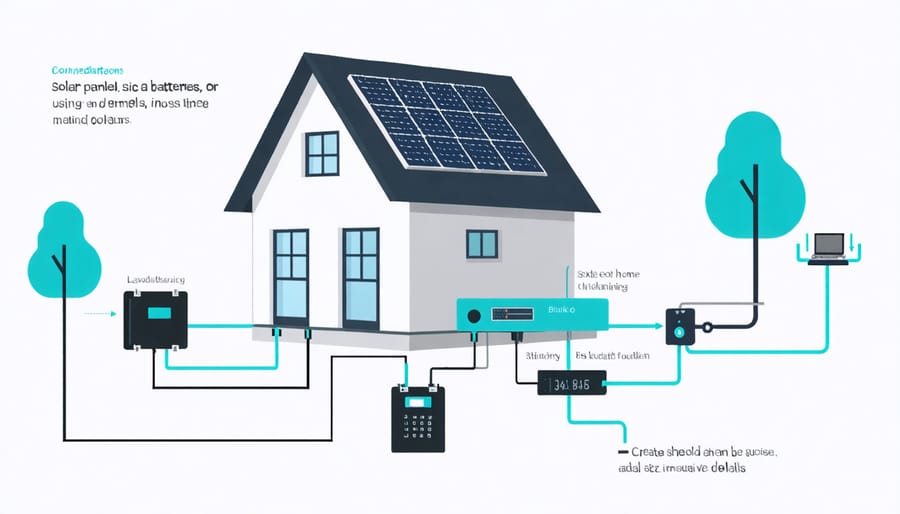 Illustration of a residential solar storage system setup