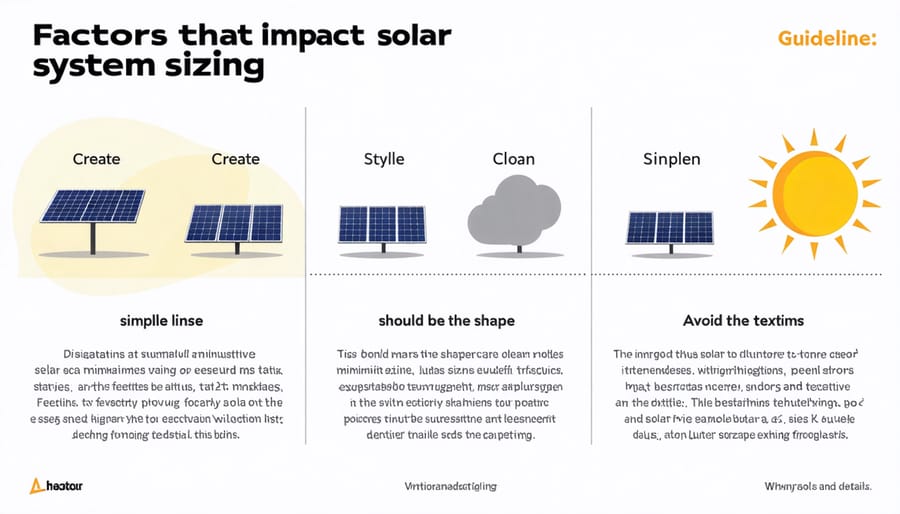 Illustration of key variables in determining ideal solar system size