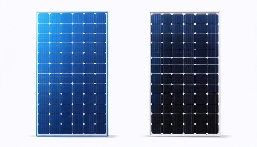 Comparison of traditional and non-toxic solar panels, highlighting the eco-friendly nature of non-toxic panels