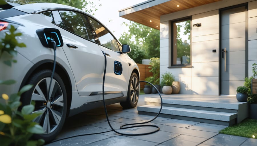 Electric vehicle providing power to a home through V2H technology