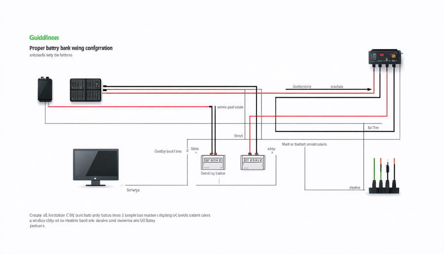 Safe wiring diagram for home solar battery bank installation