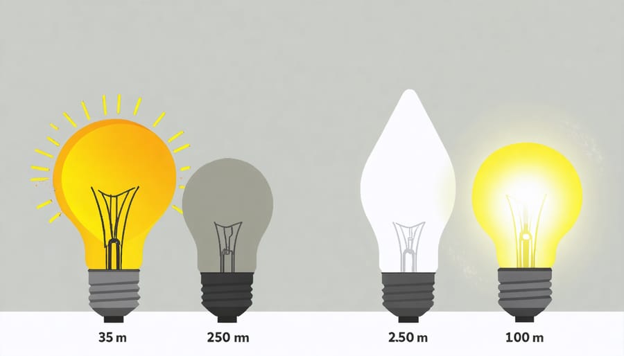 Energy usage comparison chart between LED and traditional Christmas lights