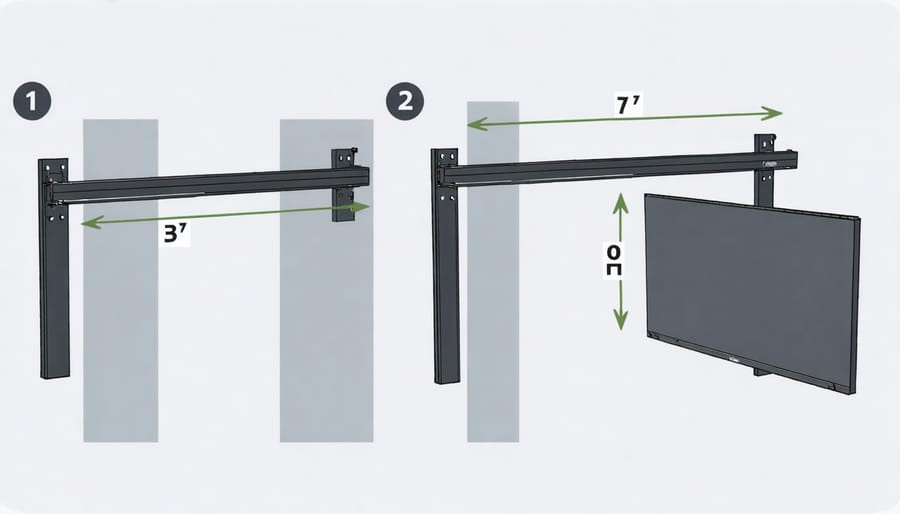 Sequential photographs demonstrating solar panel mounting system installation steps