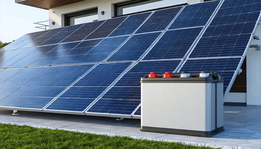 New generation solar battery system installed alongside home solar panels