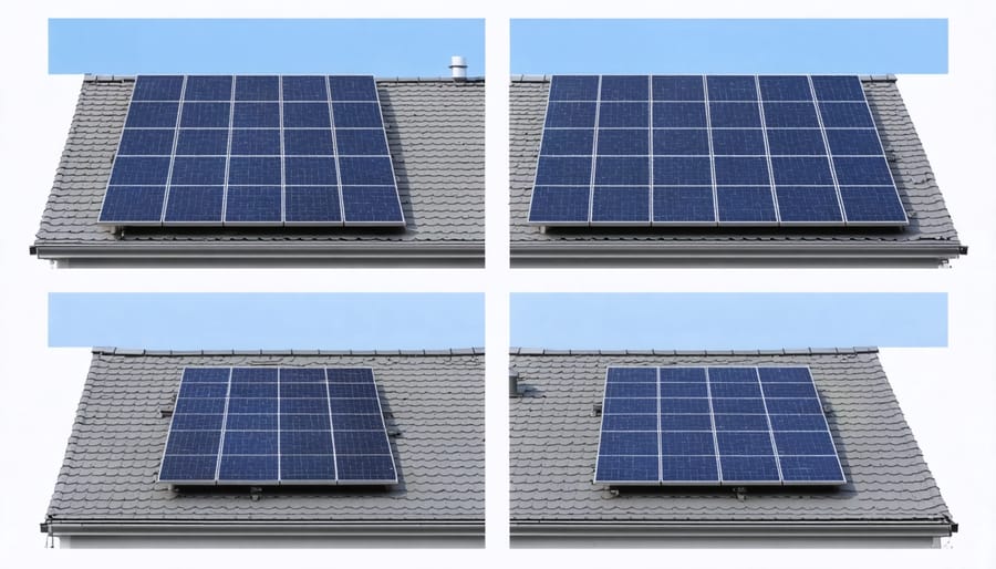 Installation steps for mounting solar panels on a residential roof