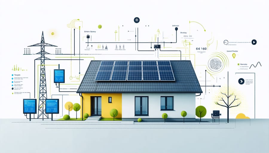 Home battery storage system with smart grid integration diagram