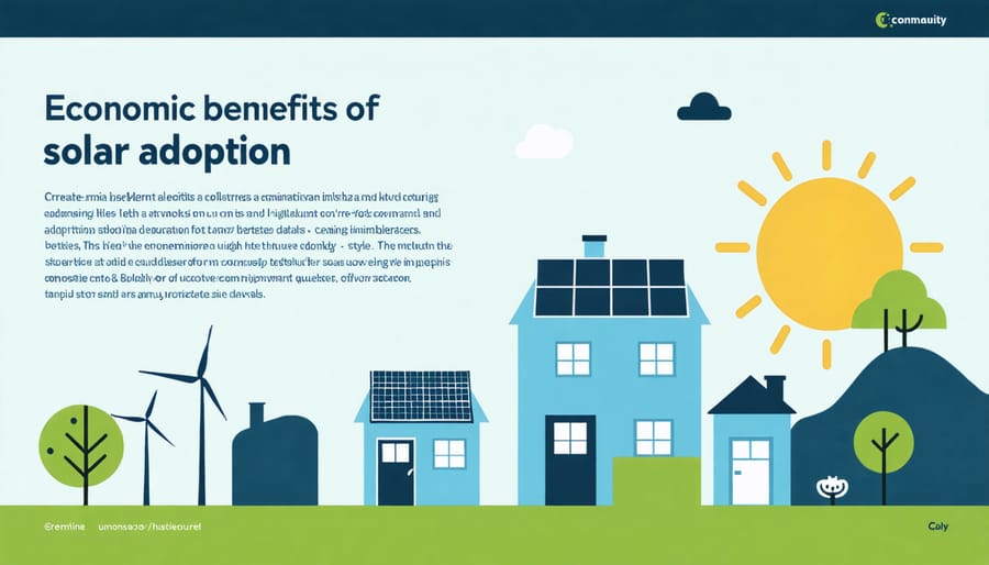 Visual representation of job creation and cost savings from community solar initiatives