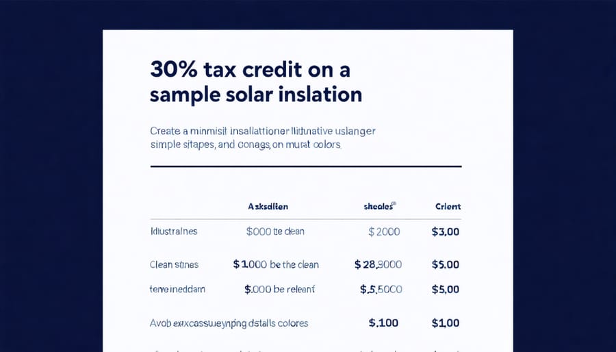 Visual breakdown of federal tax credit calculation showing cost and savings