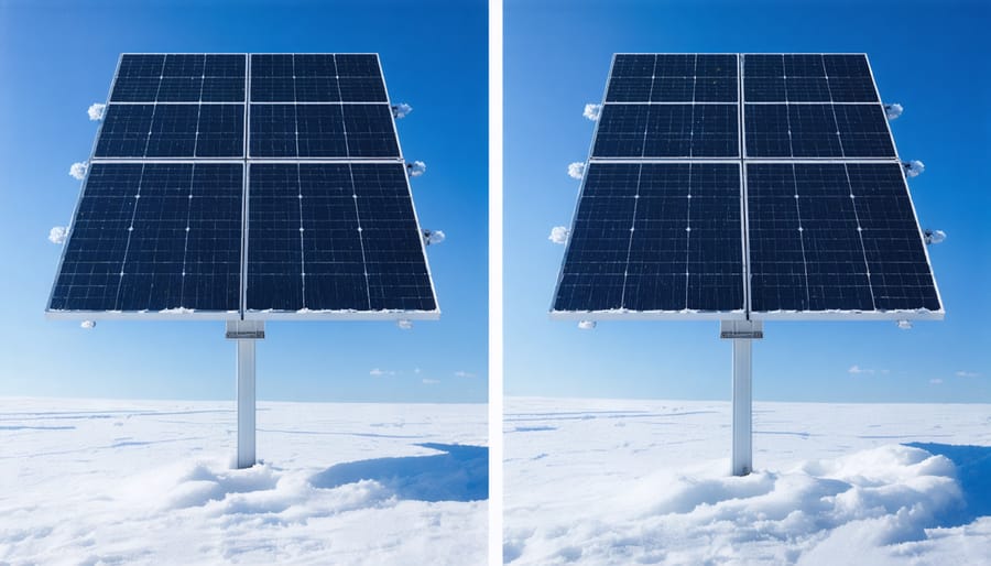 Comparison of invisible solar panel performance in different weather conditions