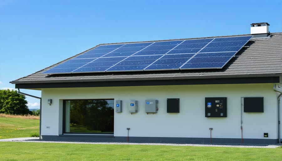 Residential installation of solar panels and battery storage system