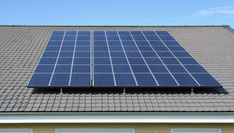 Modern home with aesthetically installed solar panels on the roof