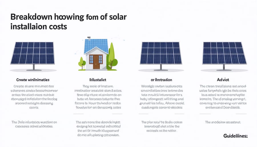 Visual chart depicting equipment, labor, and protection costs for commercial solar installations