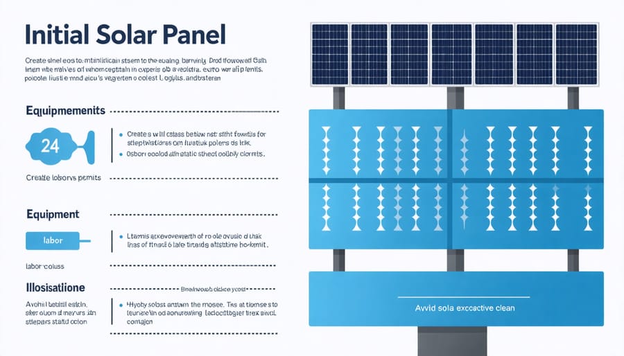 Cost breakdown pie chart of solar panel installation components