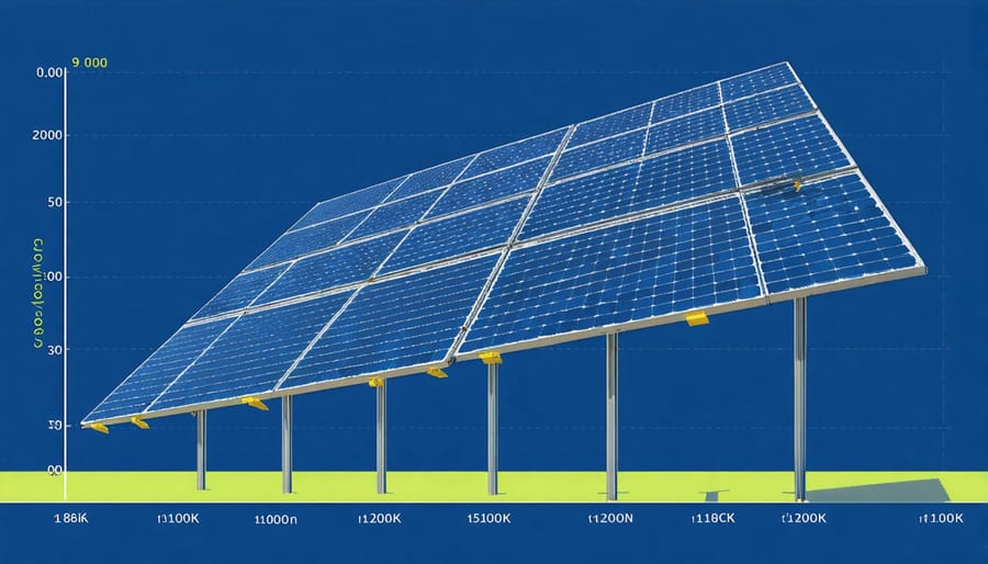 Line graph depicting solar panel performance decline over time