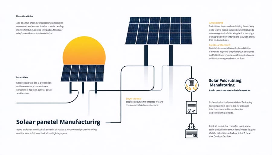 Visual diagram of solar panel production cycle highlighting environmental considerations