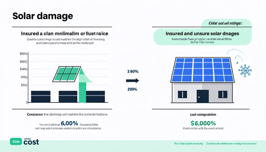 Visual comparison chart of financial outcomes with and without solar insurance coverage