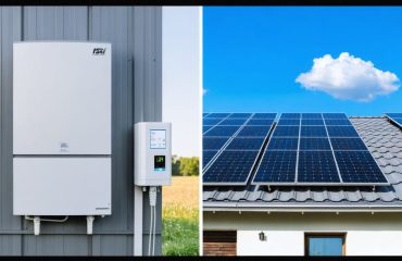 Illustration contrasting a central inverter and multiple micro inverters, highlighting their physical differences and unique features relevant to solar panel systems.