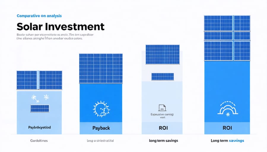 Multi-line chart displaying key solar investment performance metrics over time