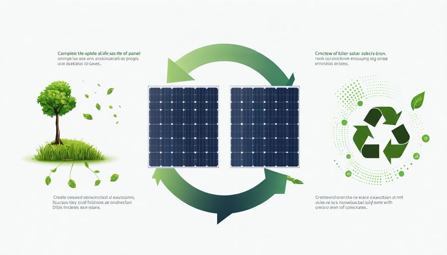 Circular flow diagram depicting the solar panel life cycle stages