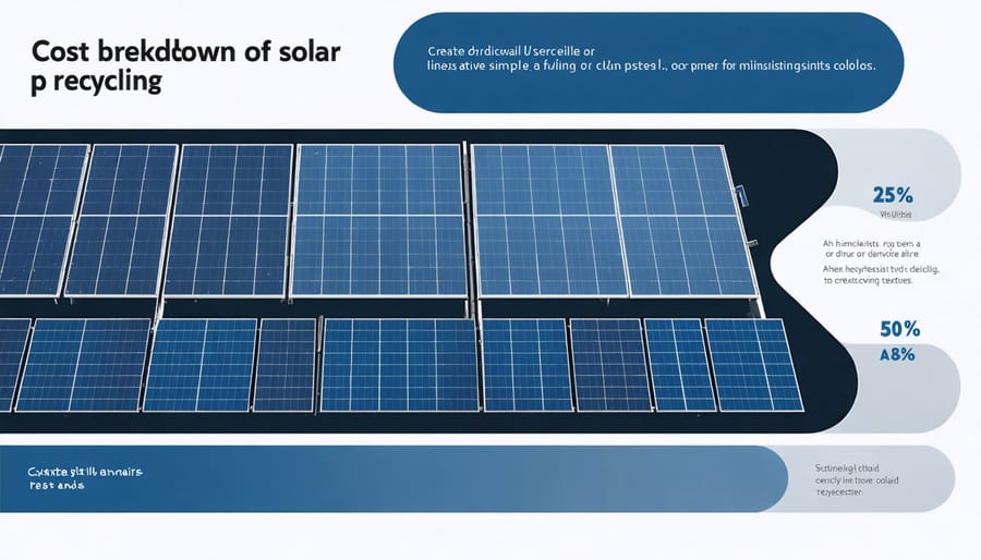 Visual breakdown of solar panel recycling costs including transportation, processing, and material recovery