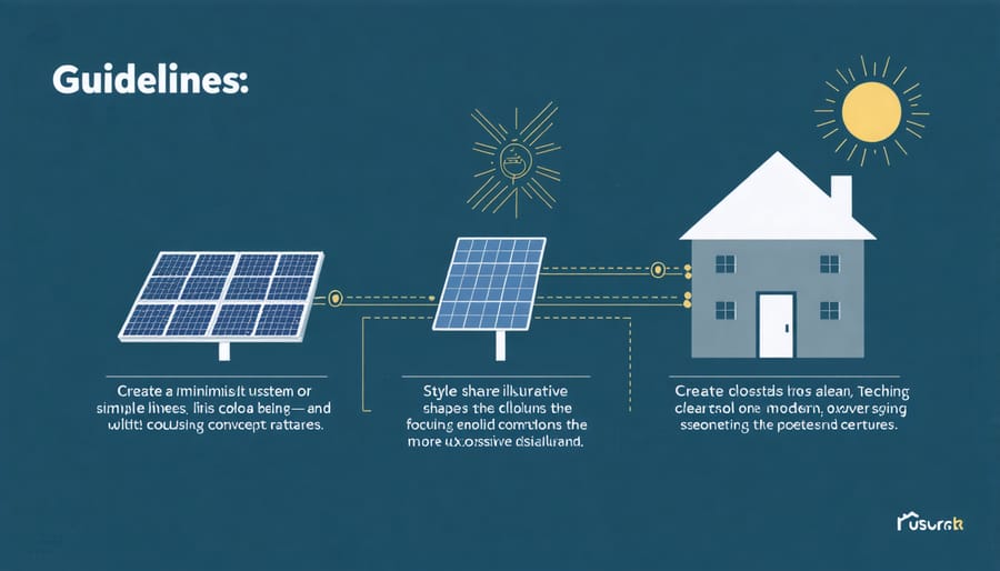 Diagram illustrating solar panels, battery storage, inverters, and backup systems in a home solar setup