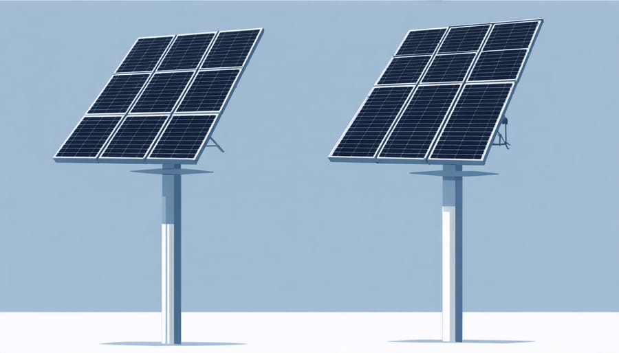 Cross-sectional diagram comparing bifacial and monofacial solar panel construction